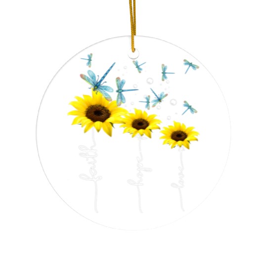 Faith hope love sunflower Ceramic Ornaments