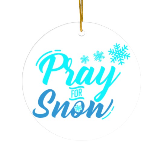 Pray for Snow Snow White Christmas Praying Ceramic Ornaments
