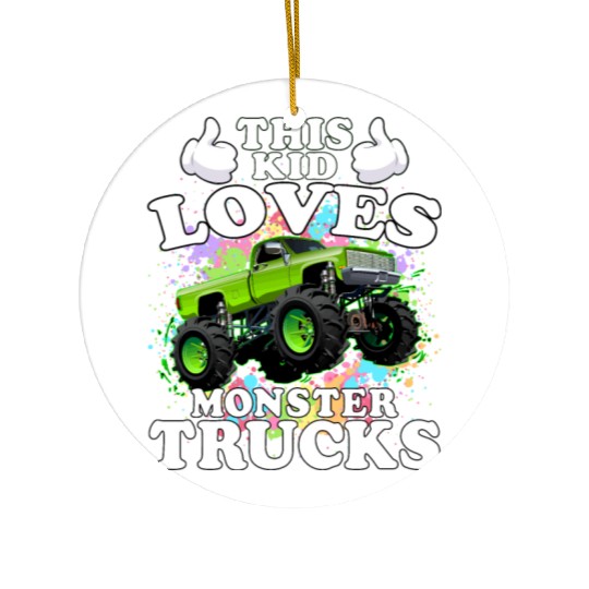 This Kid Loves Monster Trucks Ceramic Ornaments