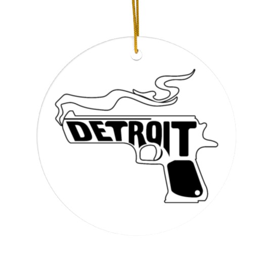 Detroit Smoking Gun Michigan American State Ceramic Ornaments