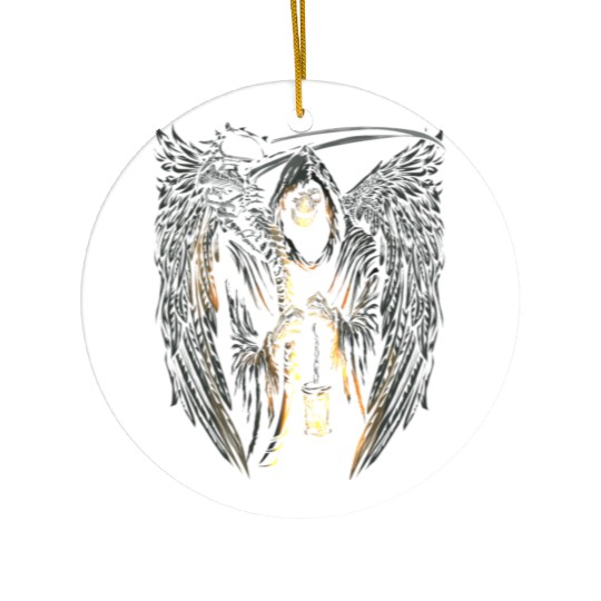 Scary Creepy Grim Reaper Halloween Party Costume Ceramic Ornaments