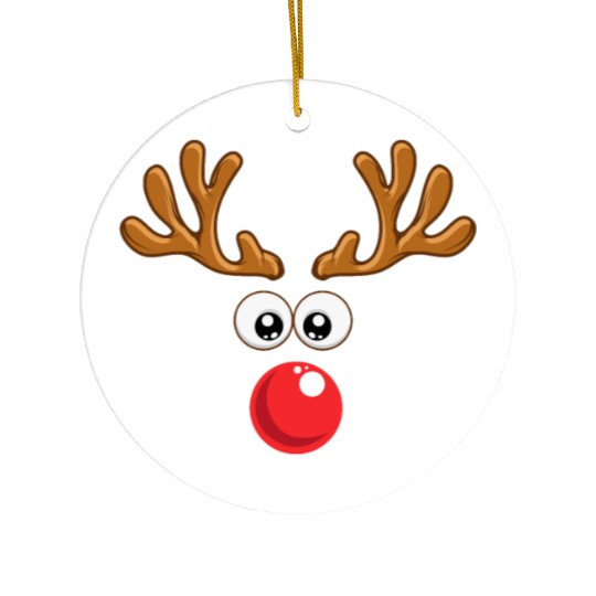 Christmas Rudolph reindeer winter nature gift Ceramic Ornaments