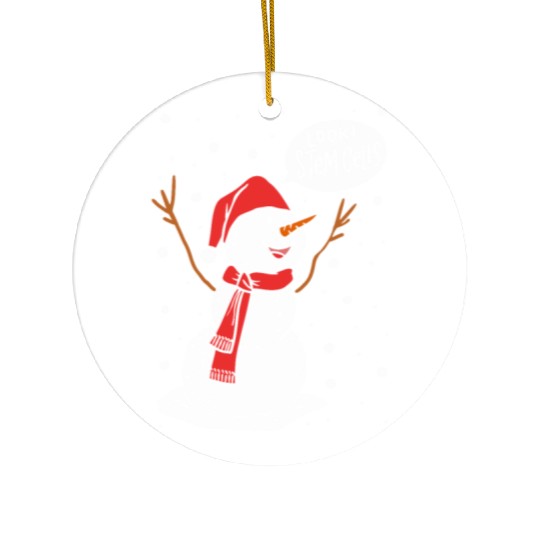 Funny Snowman Stem Cells Science Biology Teacher Ceramic Ornaments