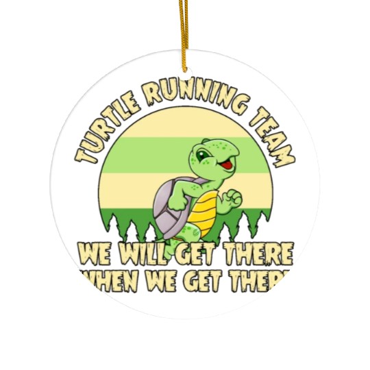 Turtle Running Team Ceramic Ornaments