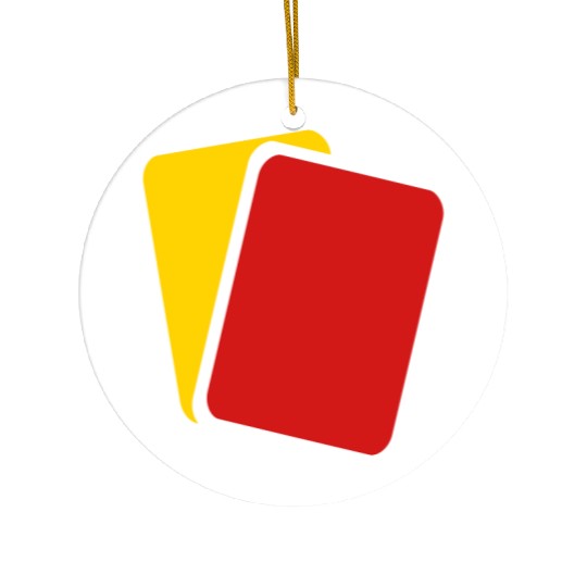Red yellow card Ceramic Ornaments