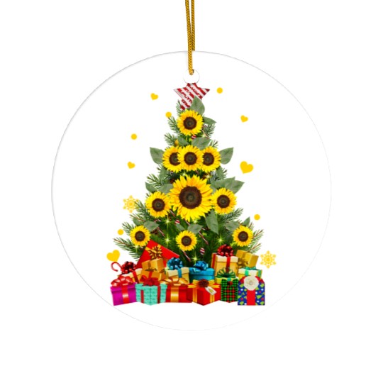 Sunflower Christmas Tree Ceramic Ornaments