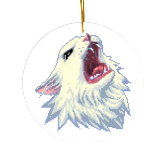 8 bit Screamin Thurston the Cat meme 2 Ceramic Ornaments