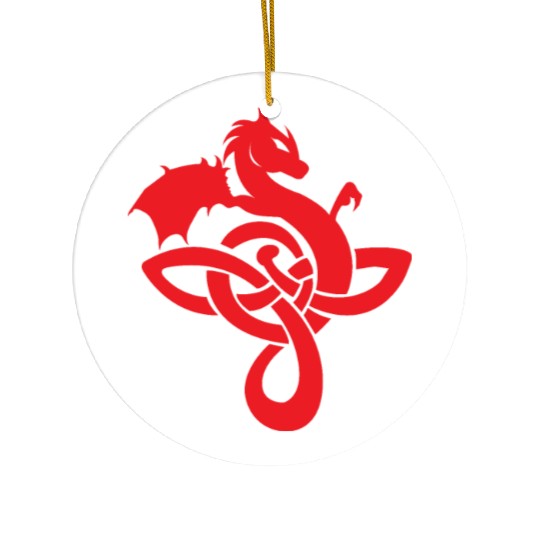 Celtic Symbols Dragon Red Gift Idea Ceramic Ornaments