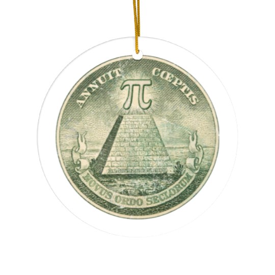 Illuminati Pi Great Seal 3.14 Pi Day Ceramic Ornaments