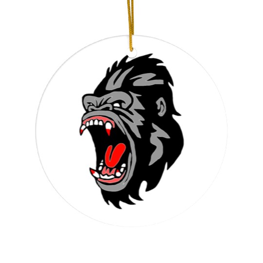 Gorilla Face Angry, Primate, Ape, Monkey Ceramic Ornaments