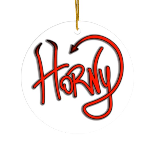 Horny Devil Funny Horns Pun Ceramic Ornaments
