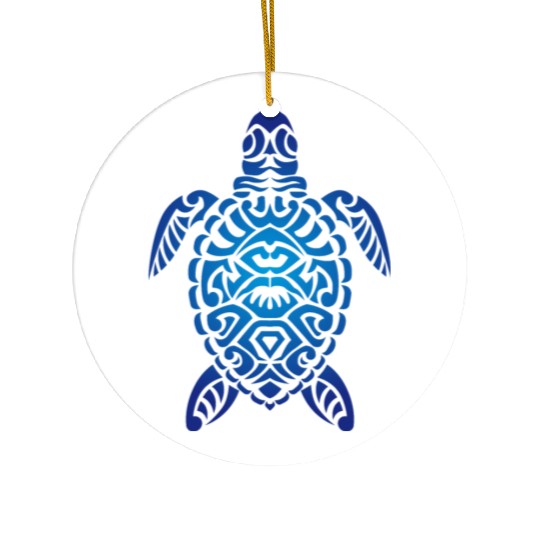 tribal turtle Ceramic Ornaments