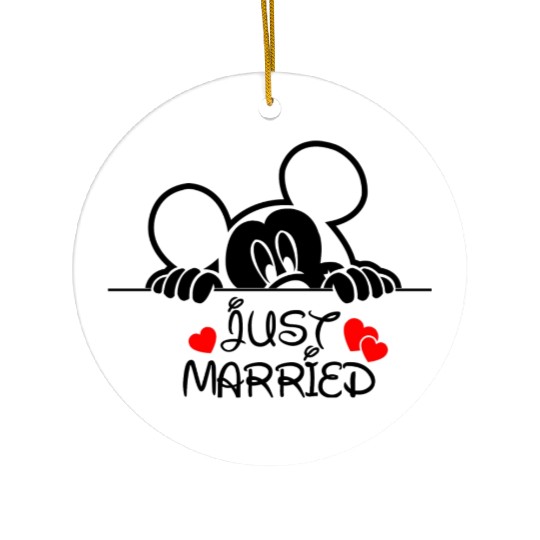 Just Married Ceramic Ornaments