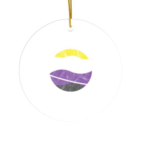 Non Binary Planet LGBTQ Flag Ceramic Ornaments