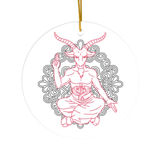 Horned Devil Black Goat Baphomet Tarot Card Satan Ceramic Ornaments