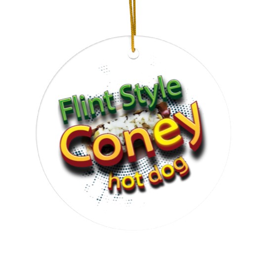 flint style coney hot dog Ceramic Ornaments