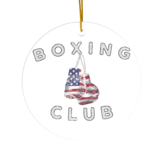 Boxing Club Vintage US Flag Boxing Gloves Ceramic Ornaments