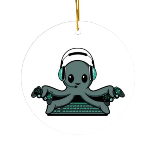 Octopus Gaming Keyboard Gamer Or Nerd Gift Ceramic Ornaments