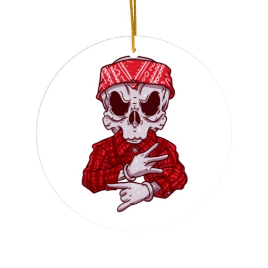 Edgy Skull Latino Street Style Ceramic Ornaments