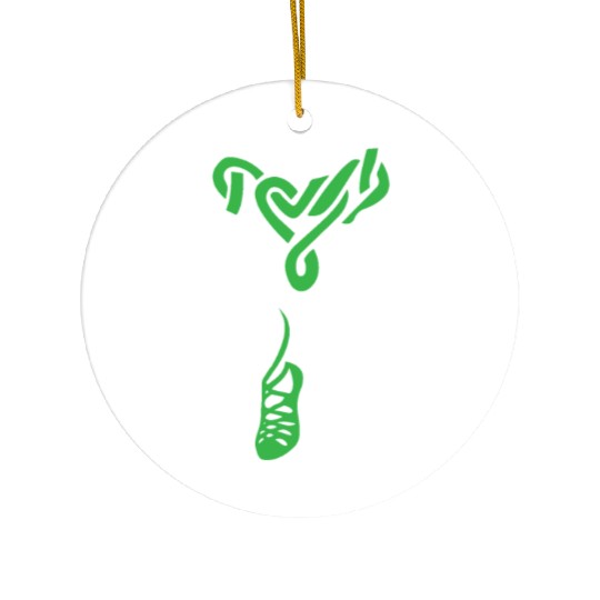 Irish Step Dancing Celtic Knot Heart Ceramic Ornaments