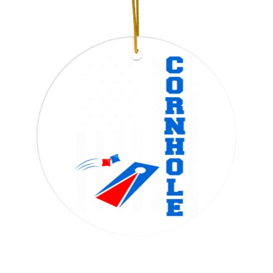 Cornhole Flag US American USA Player Game Bags Ceramic Ornaments