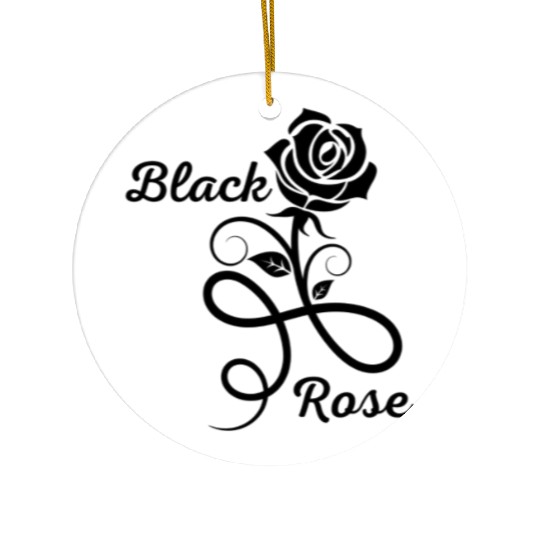 Black Rose Ceramic Ornaments