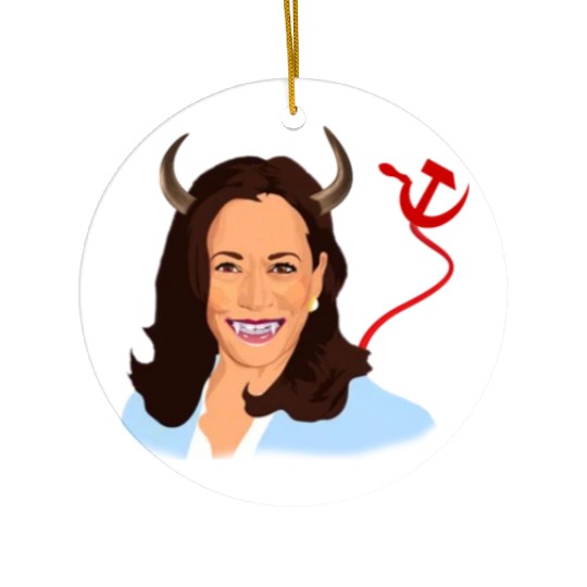 Trump kamala harris monster communist Ceramic Ornaments