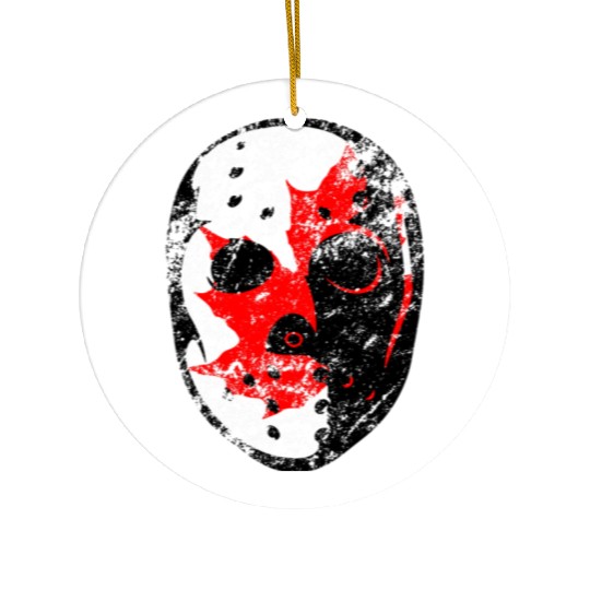 Old School Goalie Mask-Canada Ceramic Ornaments