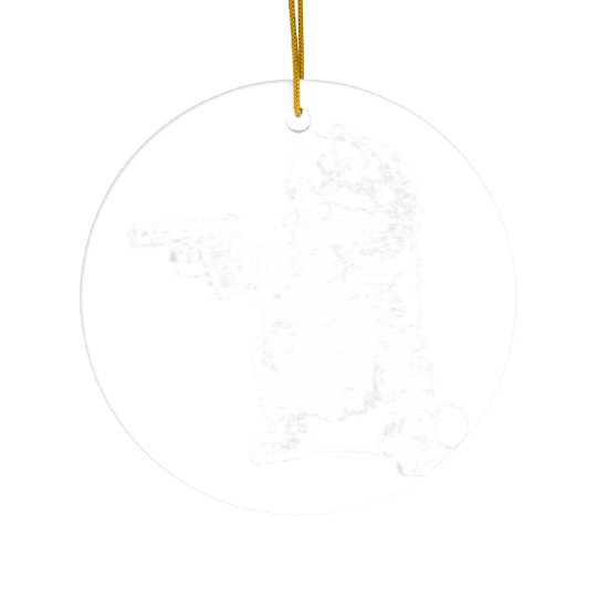 Gun Kitty Funny Cat Ceramic Ornaments