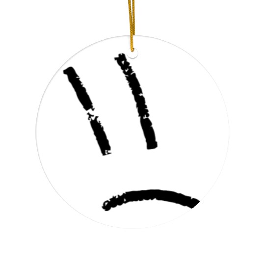 Minimalistic Sad Face Ceramic Ornaments