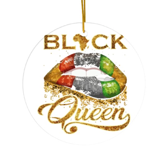Black queen lips Ceramic Ornaments