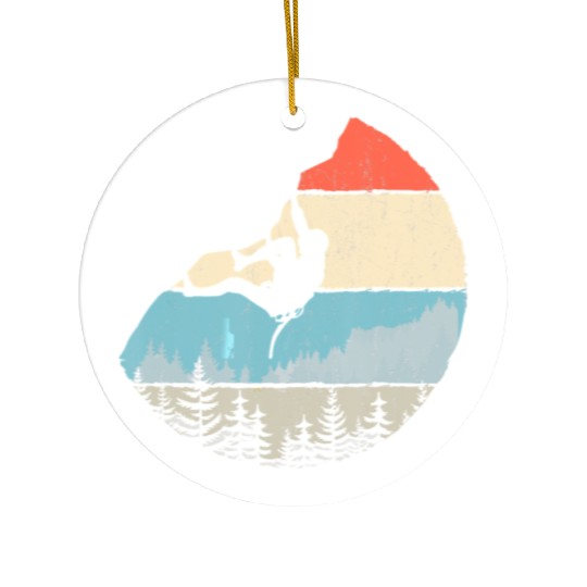 Vintage Style Rock Climbing Retro Bouldering Ceramic Ornaments