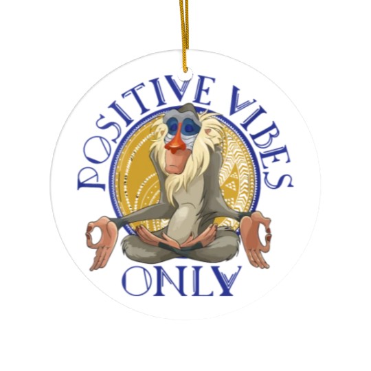 Lion King Rafiki Meditating Positive Vibes Only Ceramic Ornaments