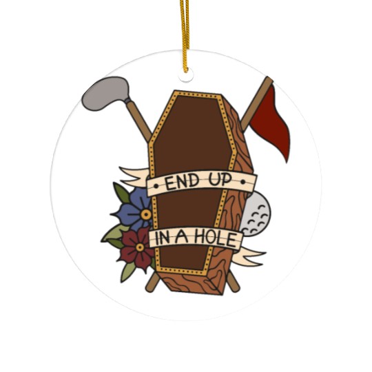 Golf coffin Golf ball End up in a whole Ceramic Ornaments