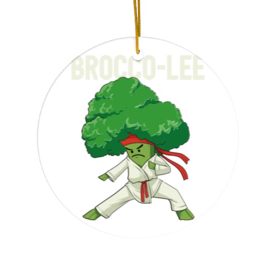 Brocco Lee Broccoli Karate Vegan Vegetarian MMA Ceramic Ornaments
