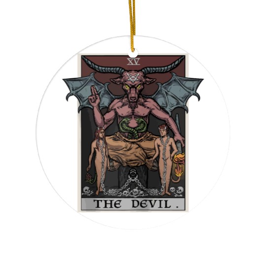 The Devil Tarot Card Halloween Baphomet Satanic Ba Ceramic Ornaments