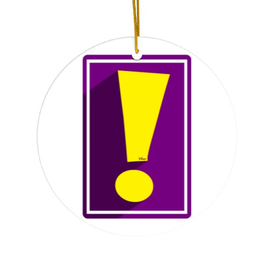 Purple Whee! Shadow Exclamation Point Ceramic Ornaments