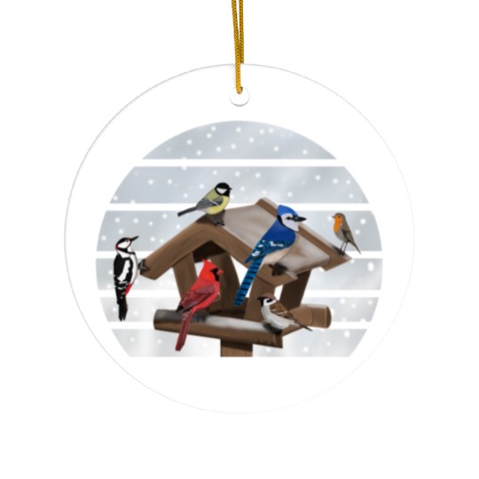 Birds Bird House Cardinal Blue Jay Robin Sparrow Ceramic Ornaments