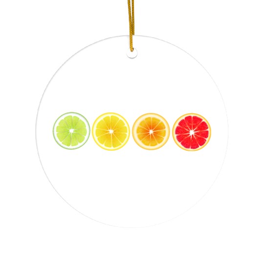 Lime Lemon Orange Vitamin Citrus Wheels of a Ceramic Ornaments