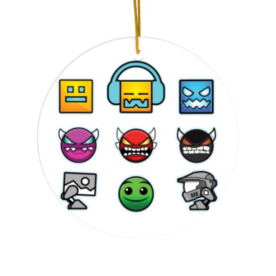 geometry dash insane Ceramic Ornaments