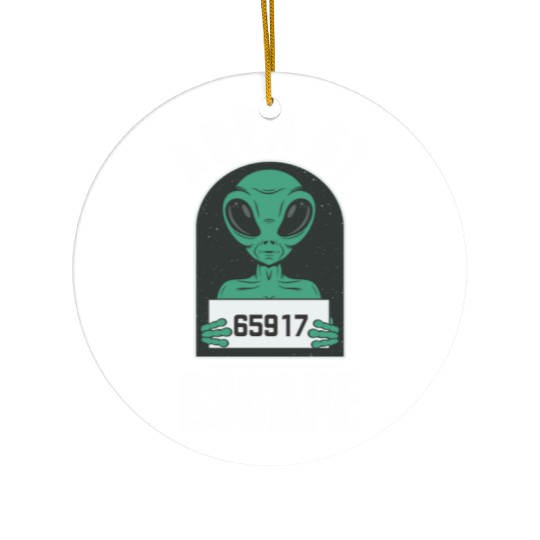 Area 51 Alien Mug Shot Escape Science Fiction Ceramic Ornaments