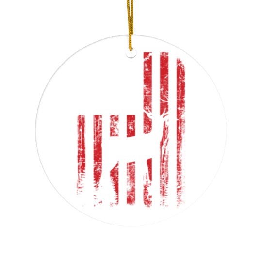 Deer Hunting Camouflage Flag Ceramic Ornaments
