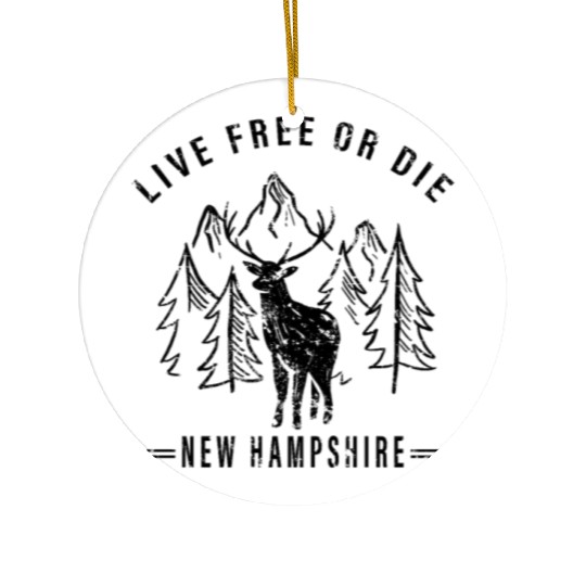 Live Free or Die New Hampshire Hiking Ceramic Ornaments