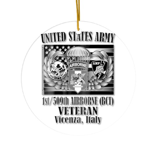 1 509th Airborne BCT Veteran Back Design Ceramic Ornaments