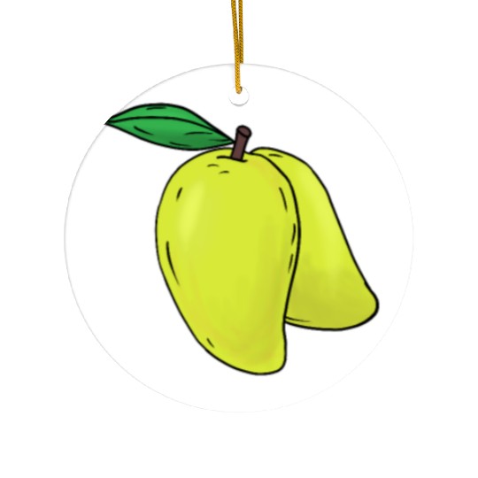 Mango hand drawn fruits summer Ceramic Ornaments