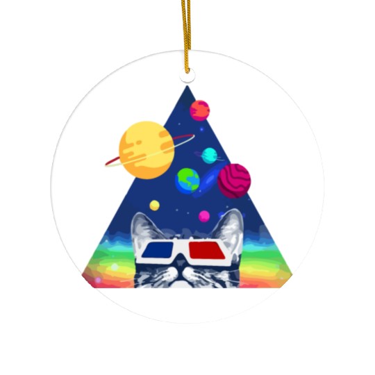 3D Space Cat Ceramic Ornaments