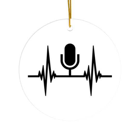 Pulse heartbeat microphone Ceramic Ornaments