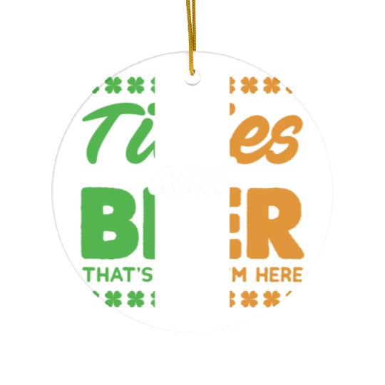 Funny St. Patricks Day Irish Titties And Beer Gift Ceramic Ornaments