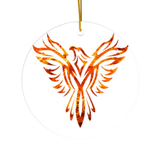 Tribal Fire Phoenix Rising Ceramic Ornaments