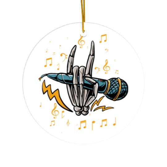 Microphone Skeleton Rock music nout Karaoke Gift Ceramic Ornaments